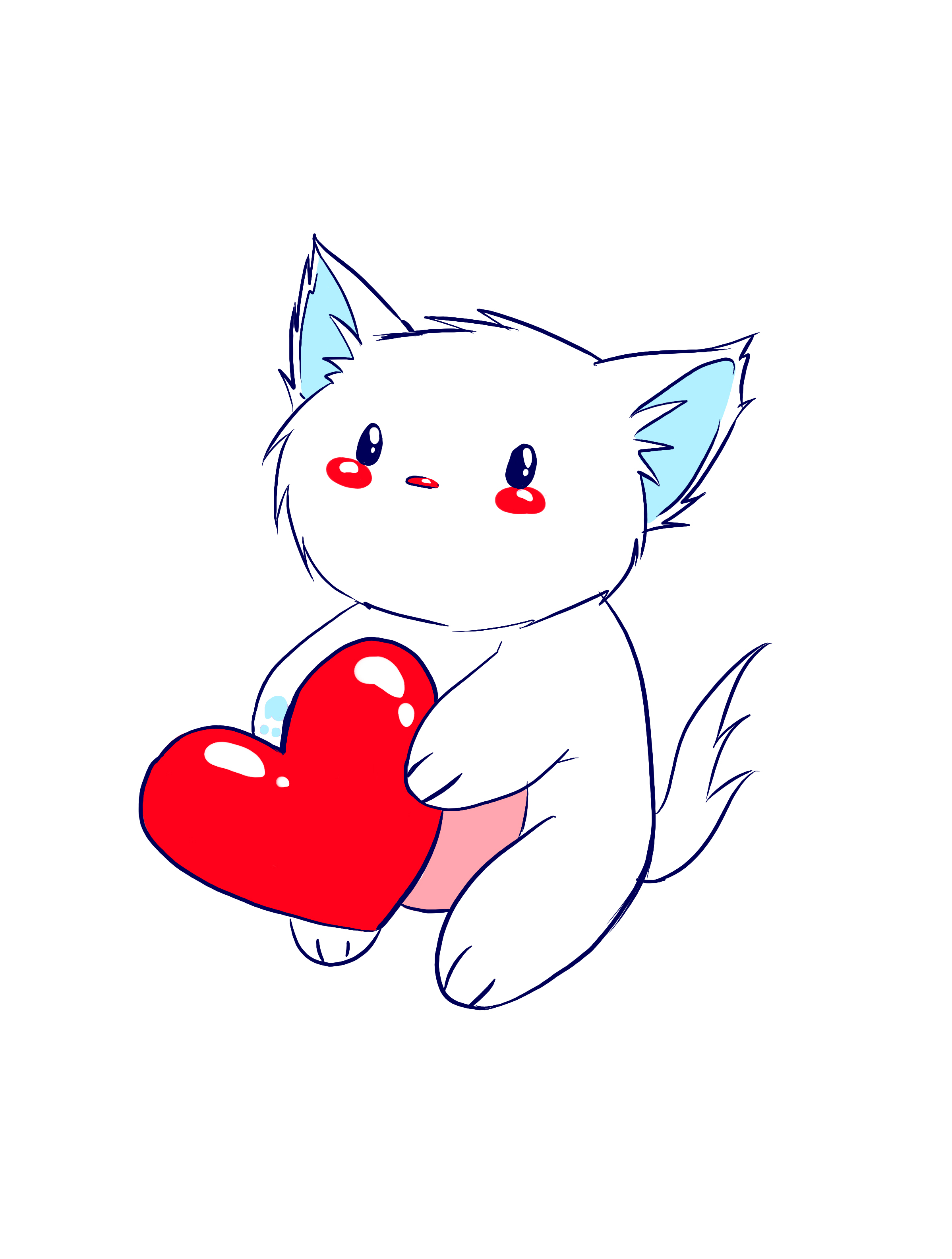 Котенок с сердечком