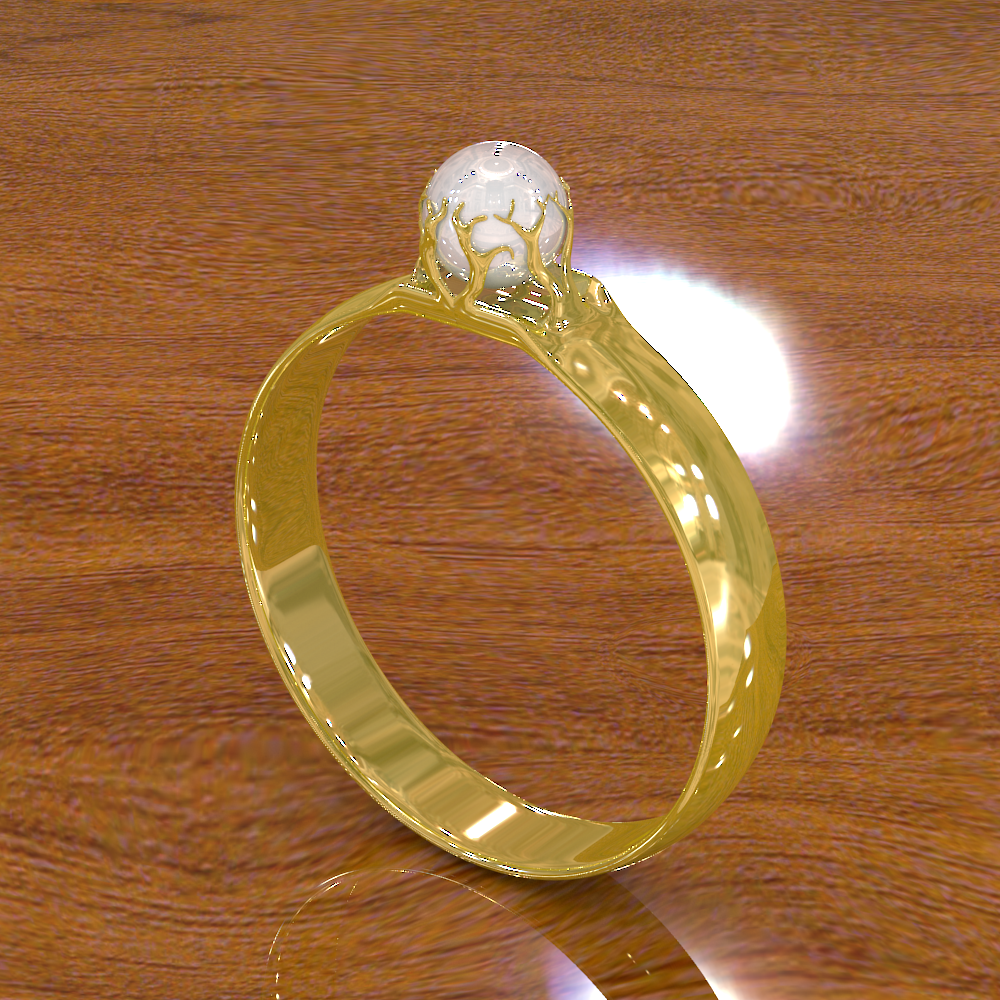 Кольцо с жемчужиной 1