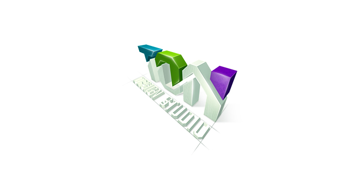 3d логотип. для дизайн студии ТОН  (3д макс, фотошоп)