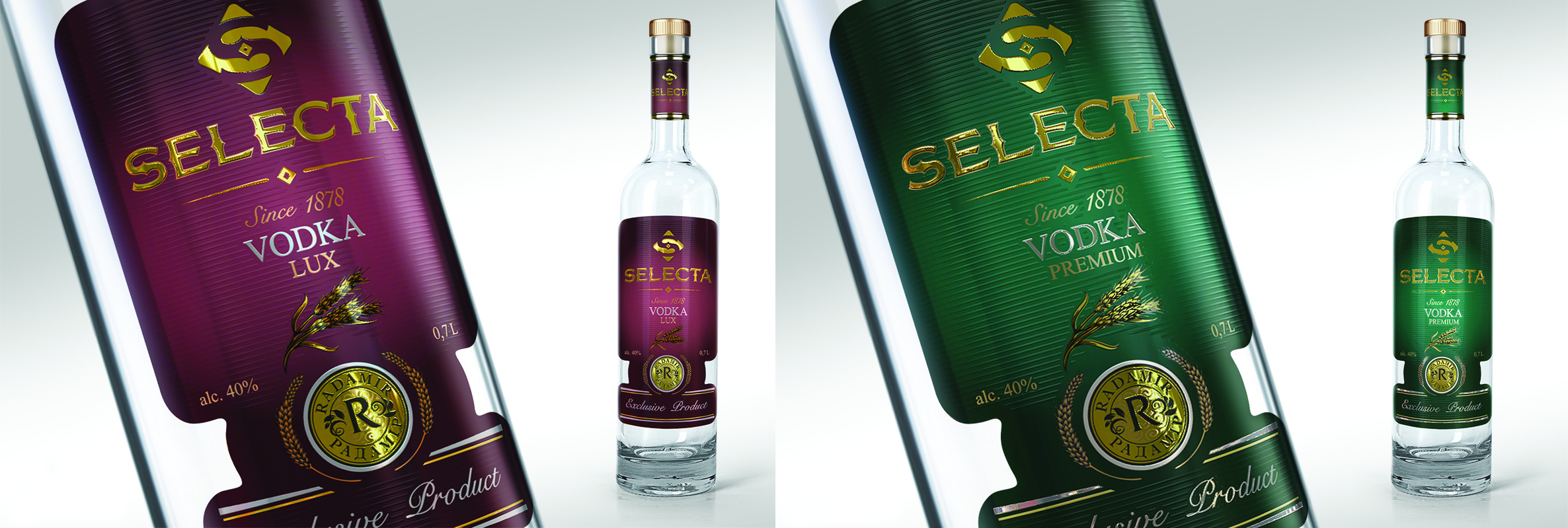 Этикетка для водки &quot;Selecta&quot; LUX и PREMIUM