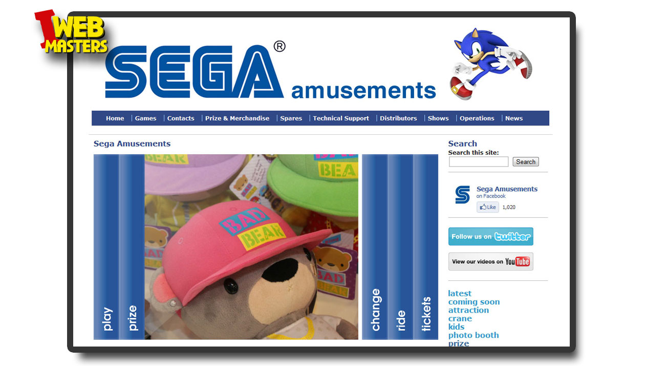 Дизайн сайта компании SEGA