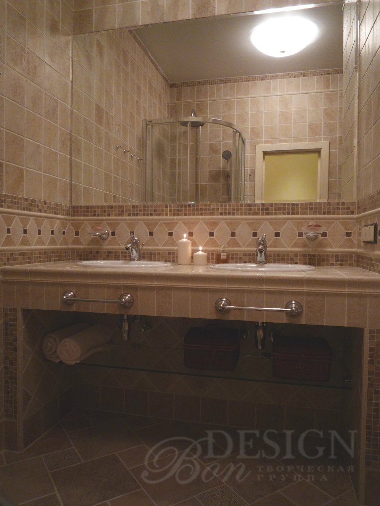 Проект квартиры &quot;Легкое дыхание Прованса&quot;.Ванная комната.