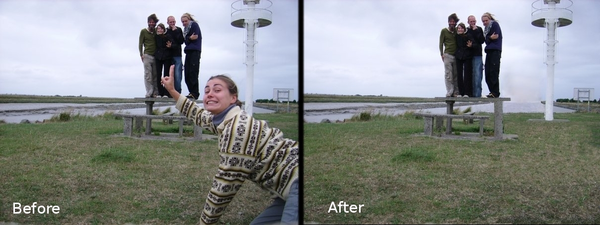 Пример удаления элементов фотографии