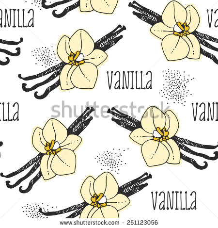 Фон с цветами и палочками ванили