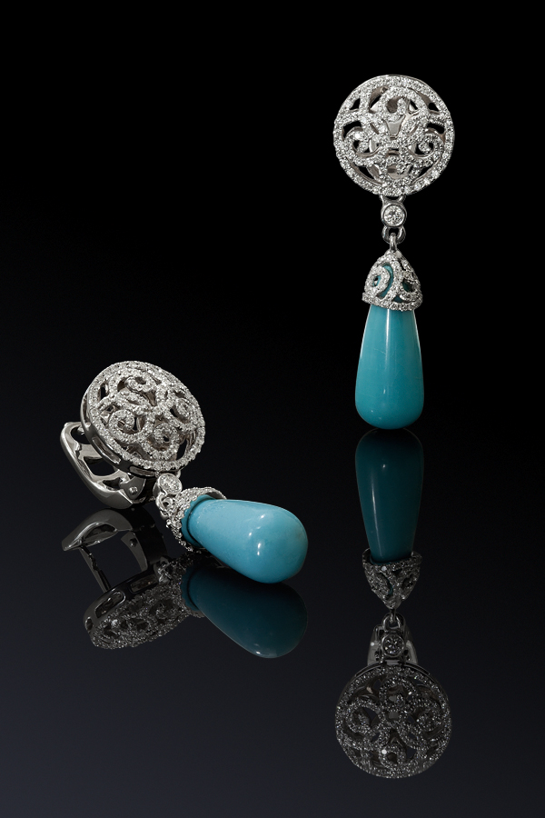 Фото ювелирных изделий с Бриллиантами и бирюзой Diamond Jewellery