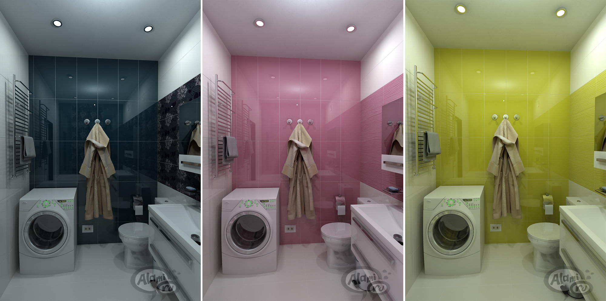 Цветовые варианты ванной комнаты