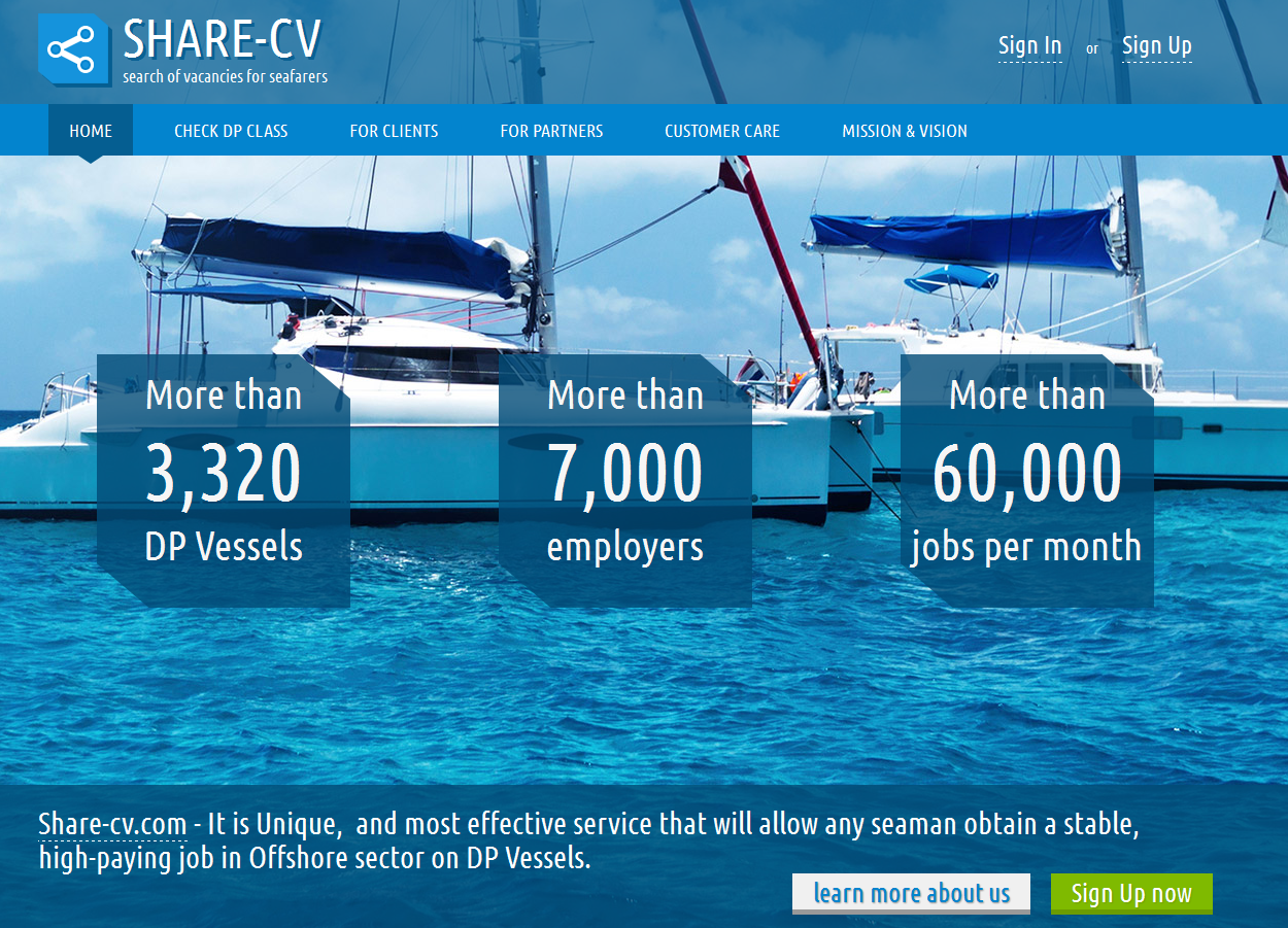 Сайт поиска вакансий для моряков