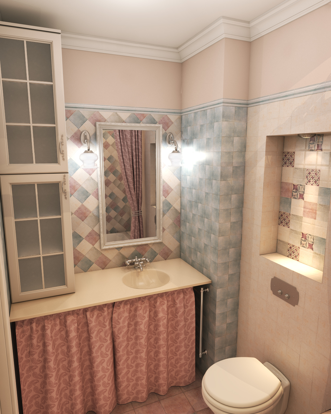 Квартира в стиле &quot;Французская классика&quot;. Ванная комната