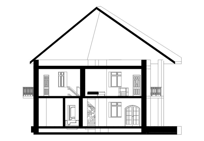Разрез дома 2d (по 3d модели дома), 2010 г.