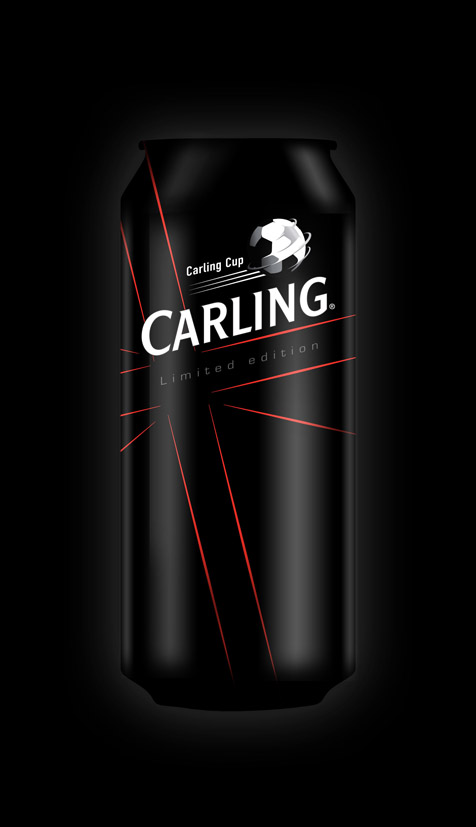 Дизайн футбольной банки английского пива Carling