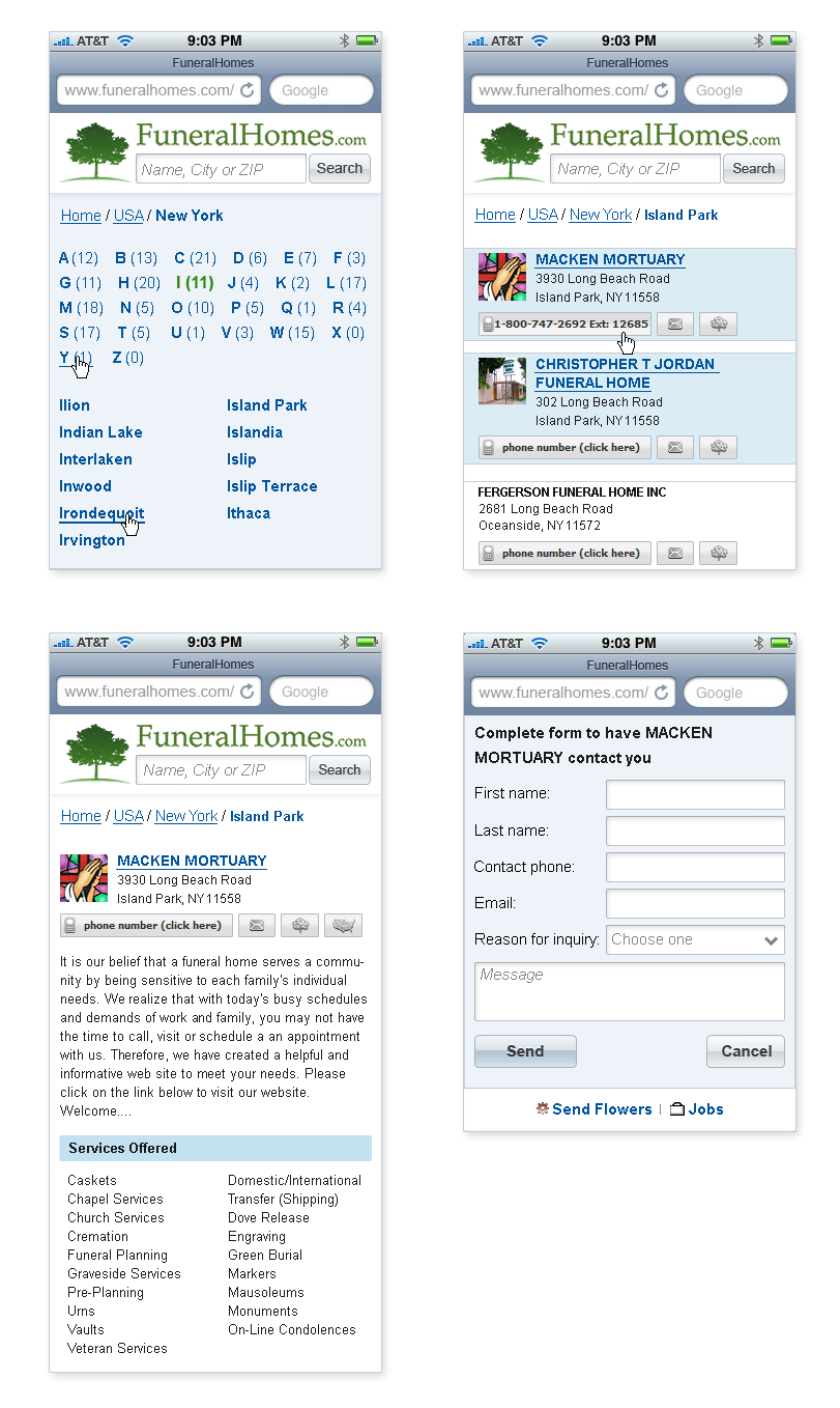 funeral homes for iphone