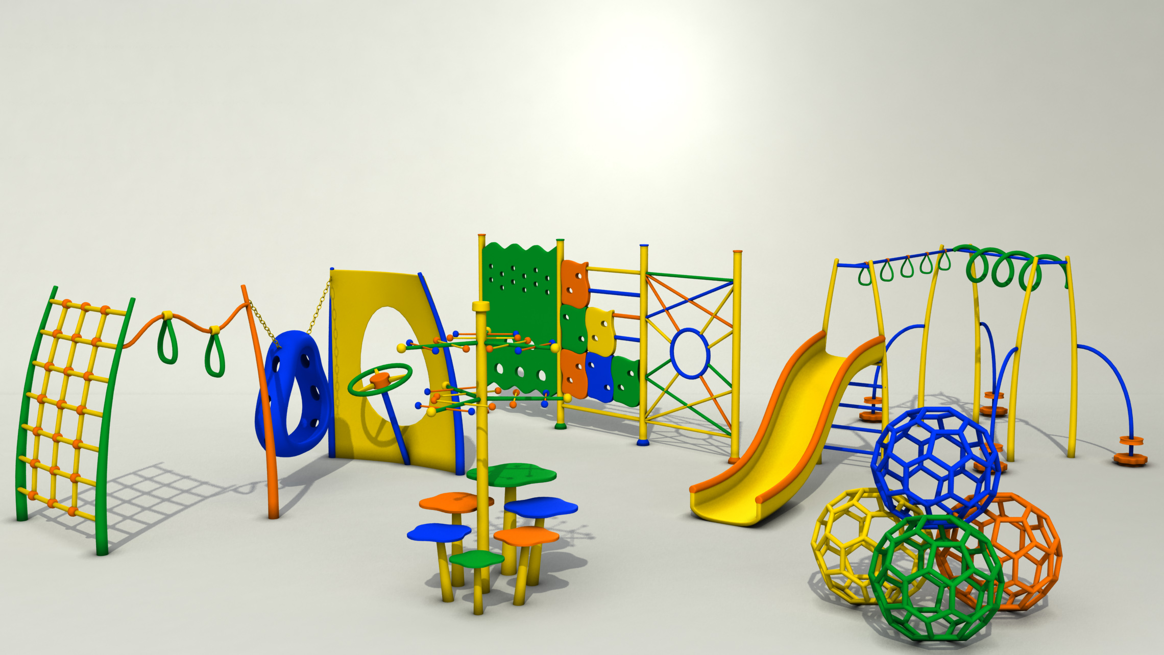 Моделирование и визуализация оборудования для детской площадки