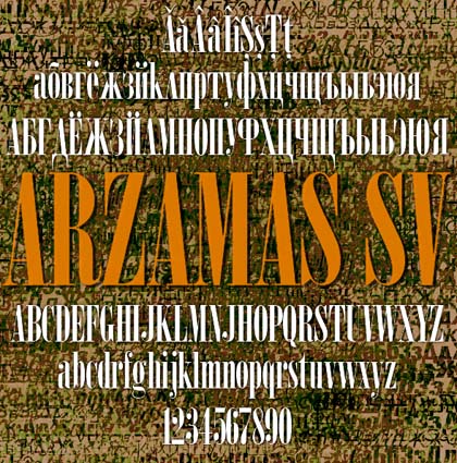 Акцидентный наборный шрифт ARZAMAS SV SV формат TTF/OTF