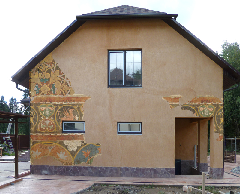 эскиз росписи фасада дома