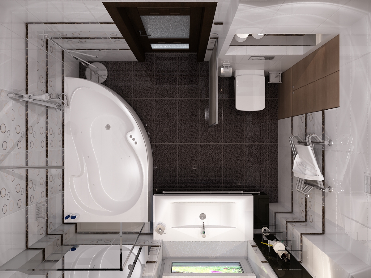 Дизайн двухуровневой квартиры(ванная)