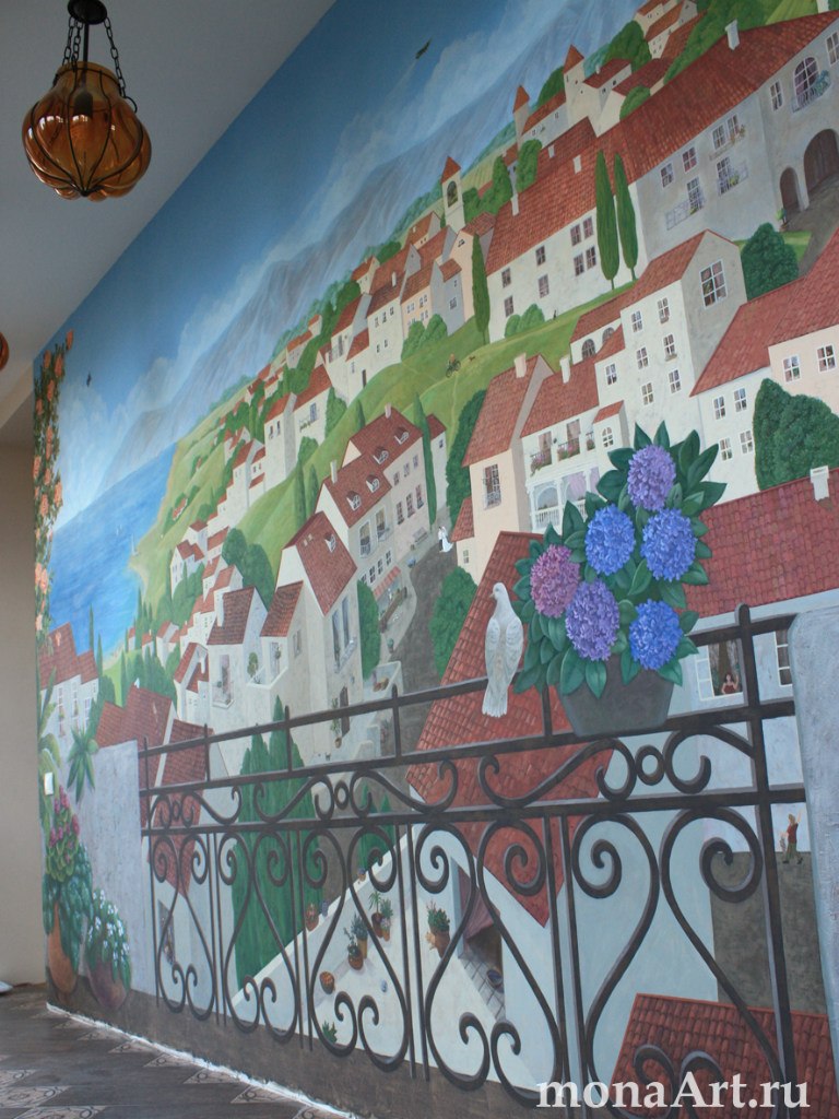 Роспись стен на лоджии в Санкт-Петербурге