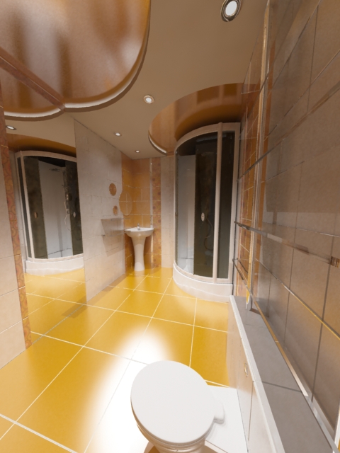 Ванная комната - желтый кафель