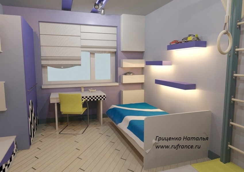 Дизайн интерьера детской комнаты для мальчика.