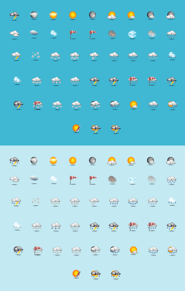 Иконки погоды для приволжского УГМС
