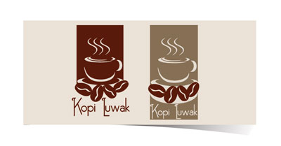 Kopi Luwak лого для кофейни (вариант 1)