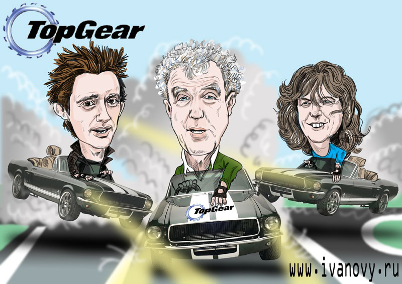 Шарж на ведущих телешоу&quot;Top Gear&quot;