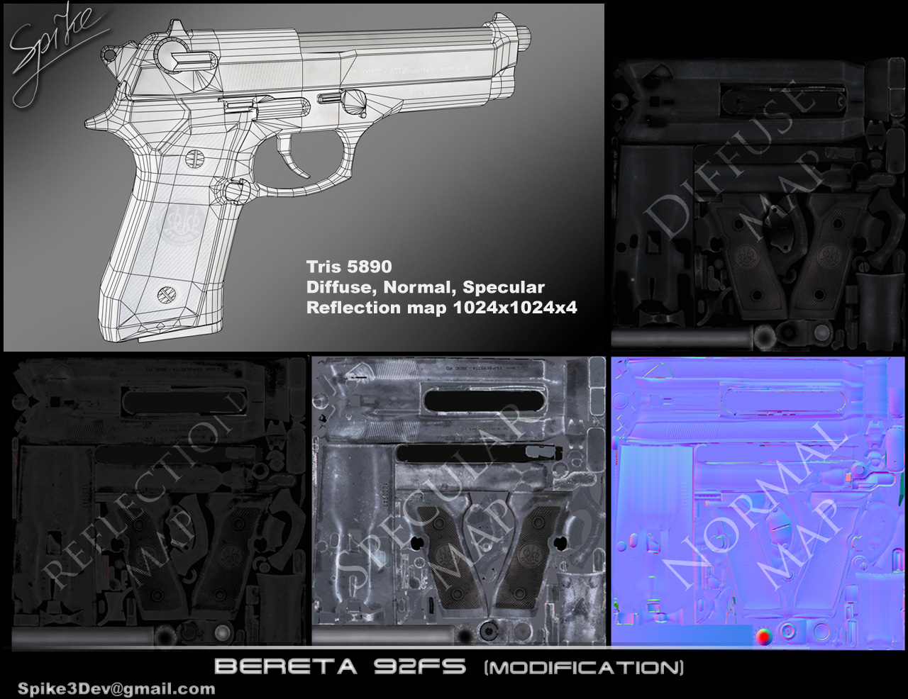 Bereta 90FS (wireframe)