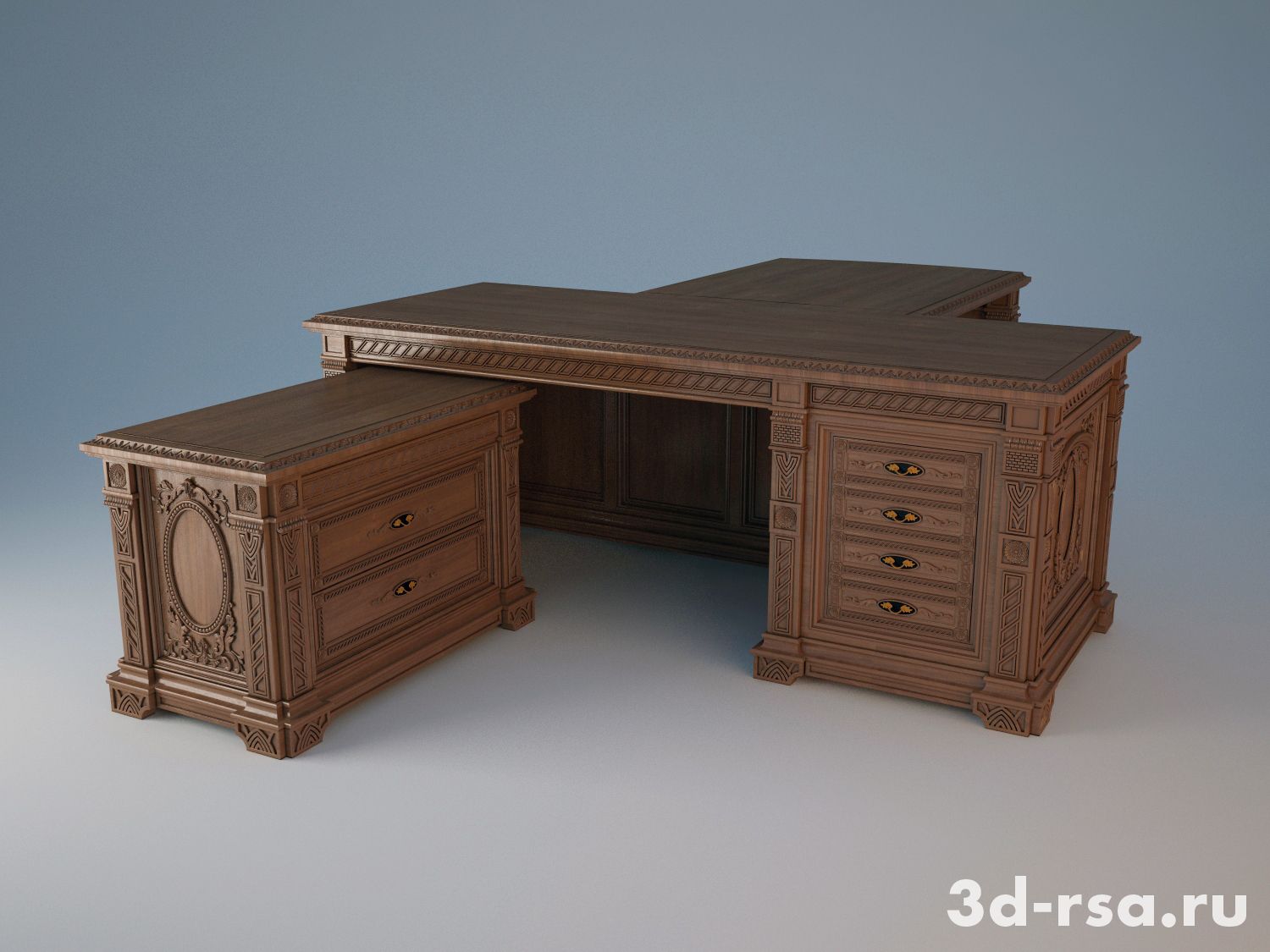 Разработка, моделирование и визуализация мебели в кабинет генерала