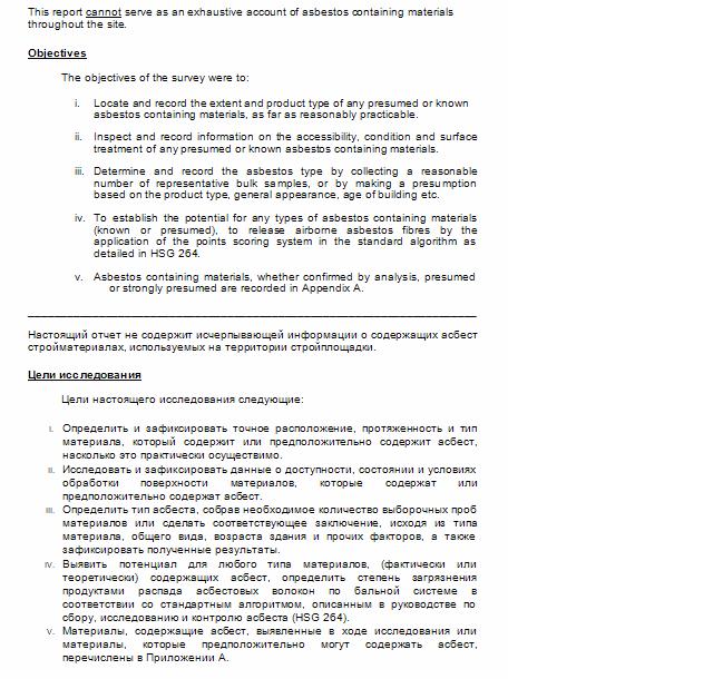 Пример перевода отчета для строительной организации (Eng-Rus)