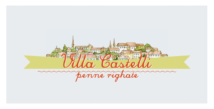 Логотип итальянской компании, продающей спагетти Villa Castelli