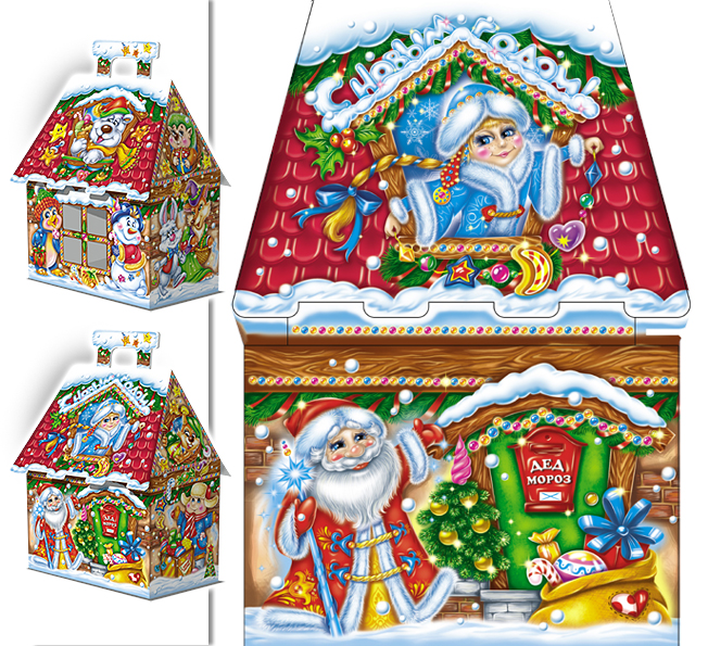 новогодняя упаковка Дом Деда Мороза (2)