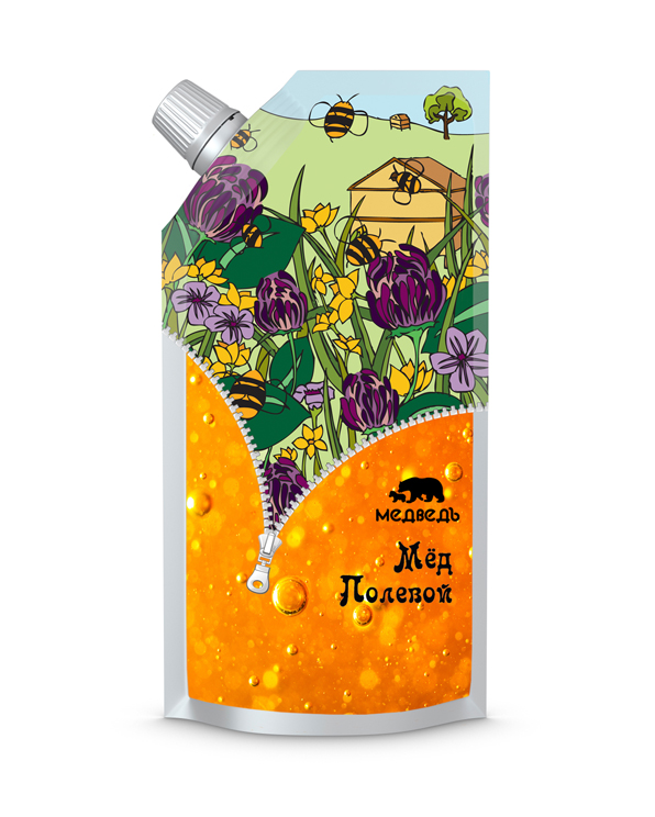 дизайн упаковки мёда для &quot;Медведь&quot;