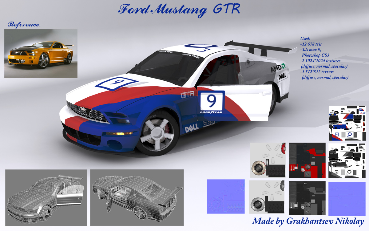 Ford mustang GTR (low poly)