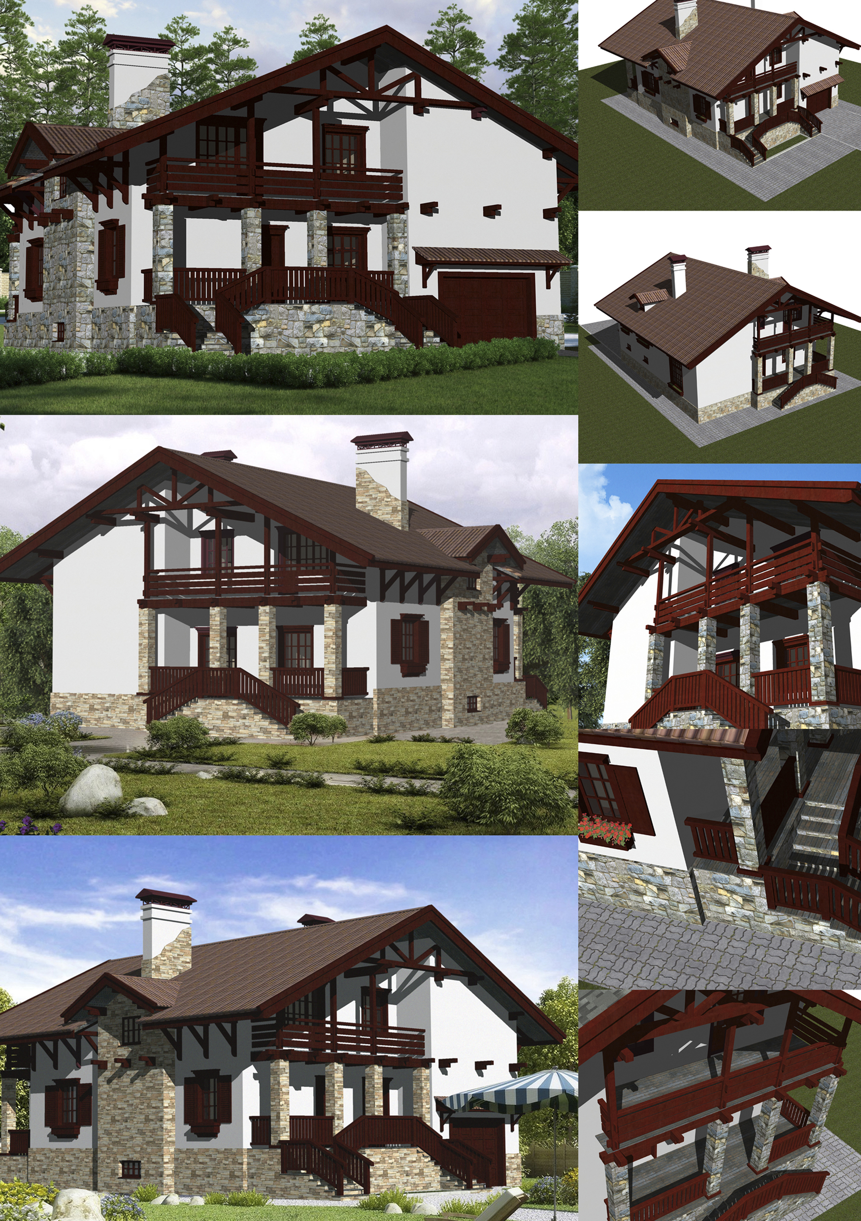 Коттедж в стиле &quot;Шале&quot;. AutoCAD
