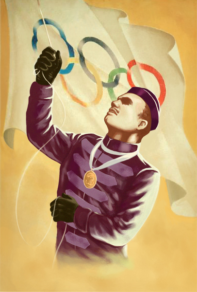 Фигурист Олимпиада (в духе советских плакатов)