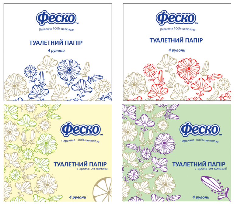 Дизайн упаковки для туалетной бумаги Феско