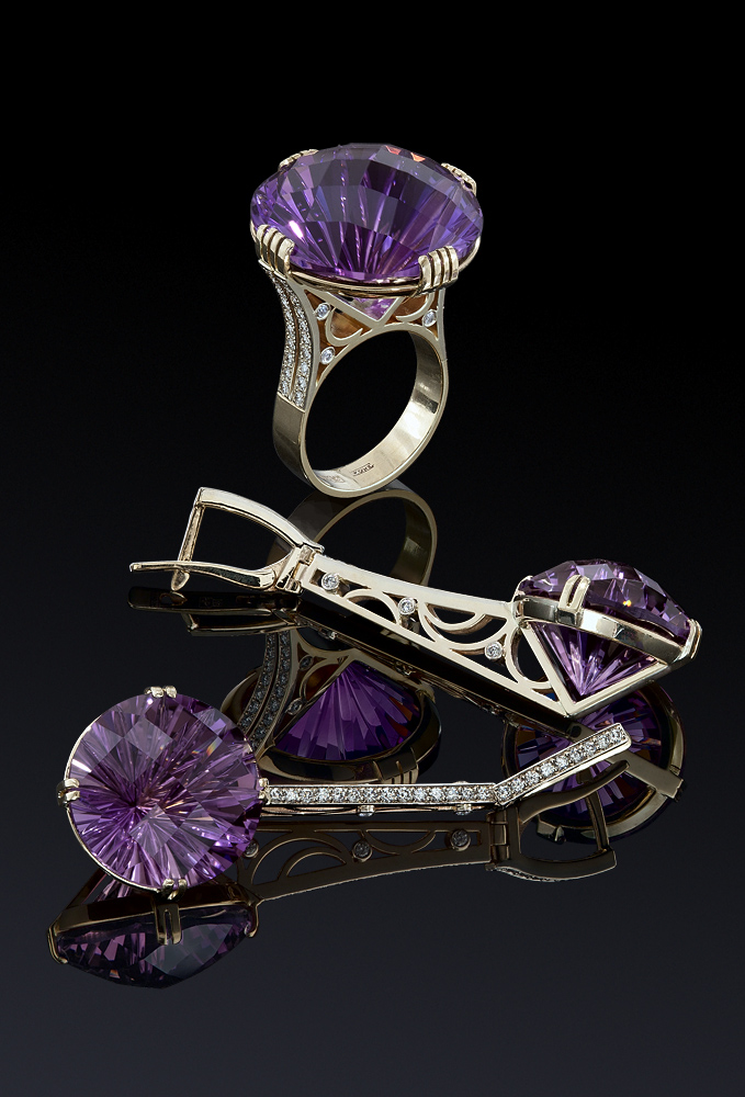 Фотосъемка ювелирных изделий Бриллианты и Аметисты Diamond Jewellery