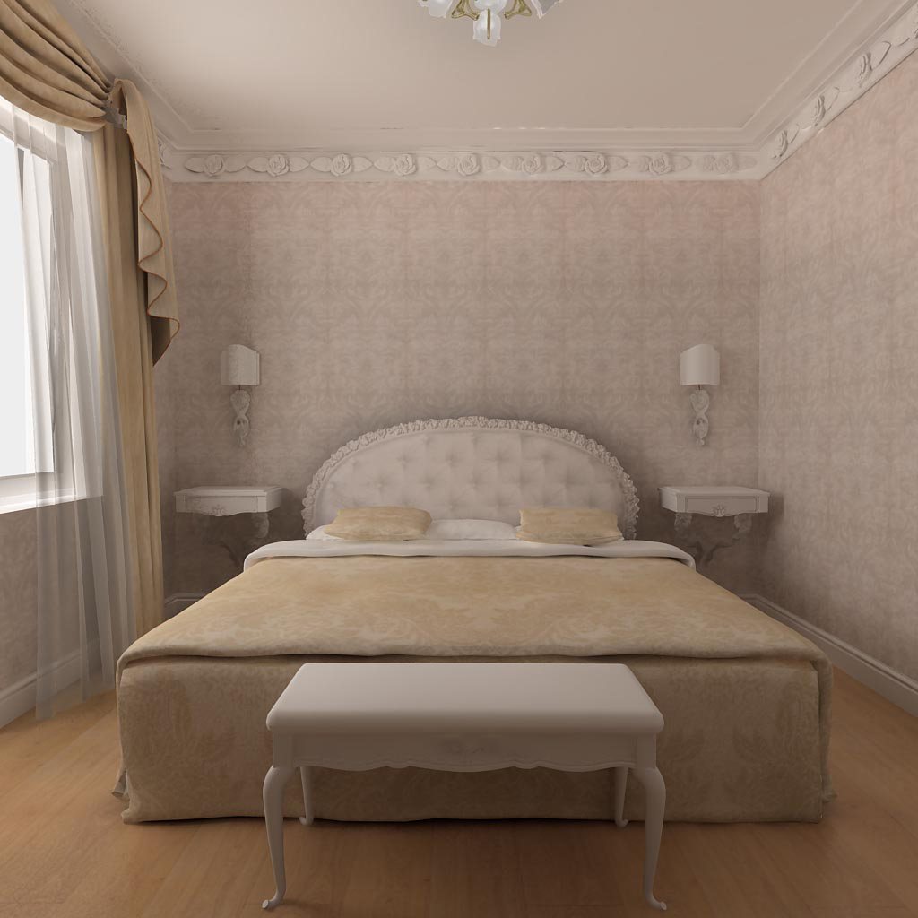 эскиз спальни в классическом стиле