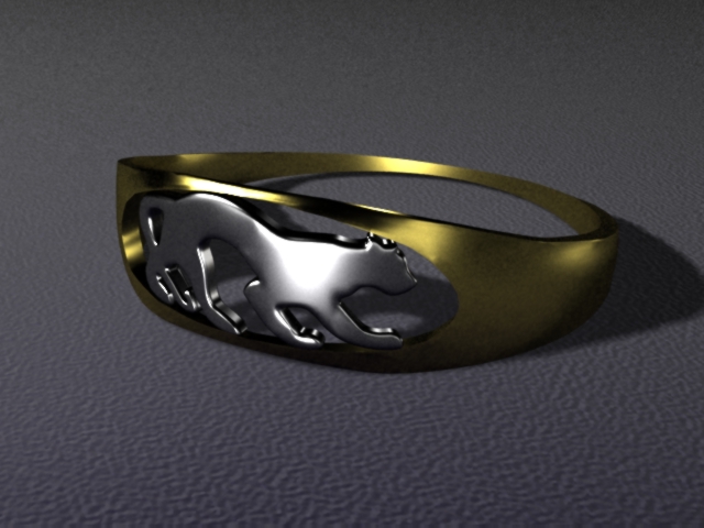 Дизайн кольца с изображением пантеры