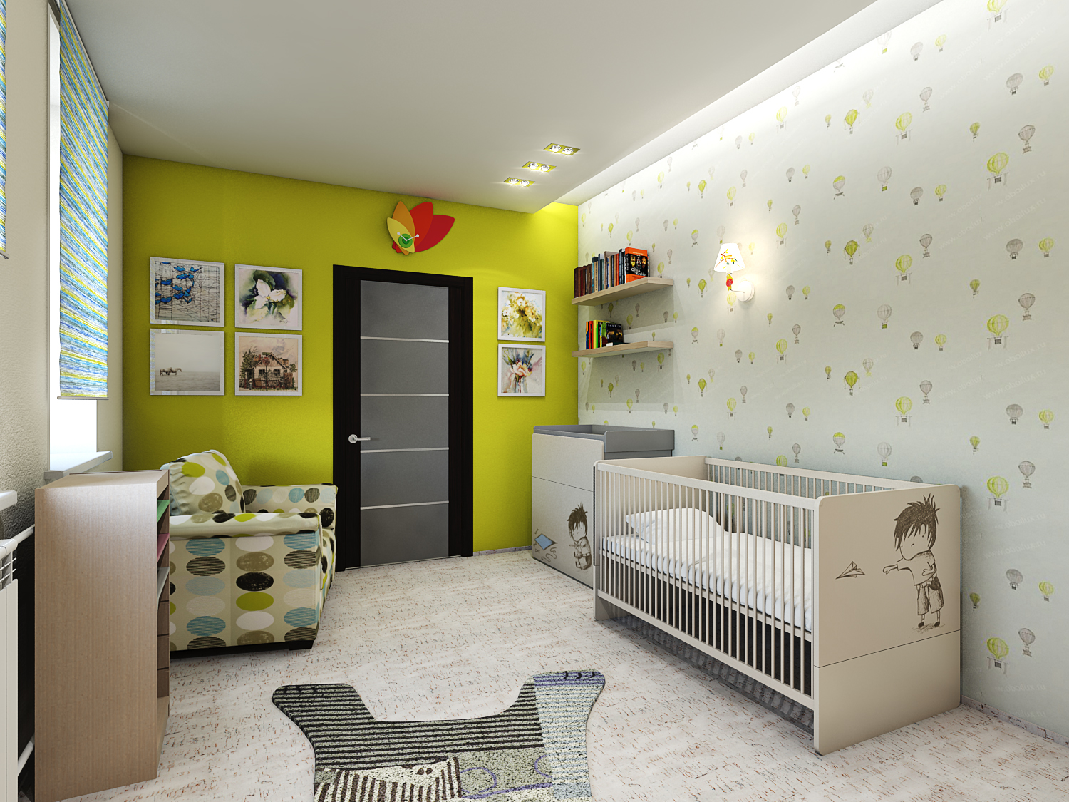 3D визуализация дизайн-проекта интерьера детской комнаты