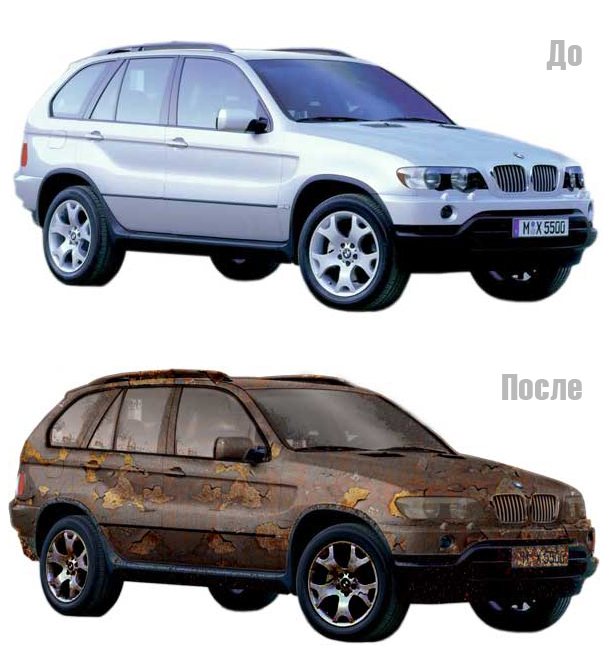 Обработка фотографии BMW X5.