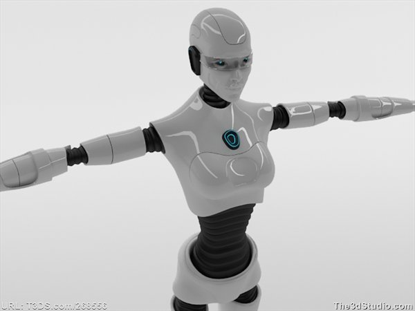 3D Model Robot Woman Character