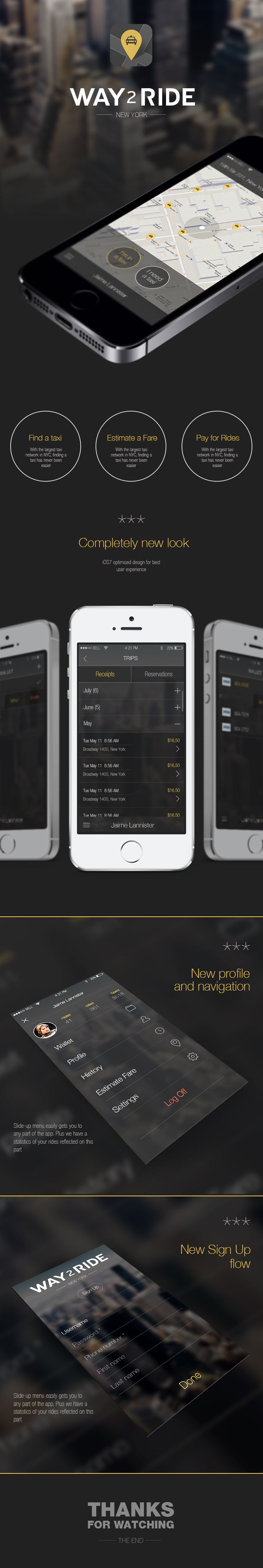 Way2ride New York iOS7 redesign