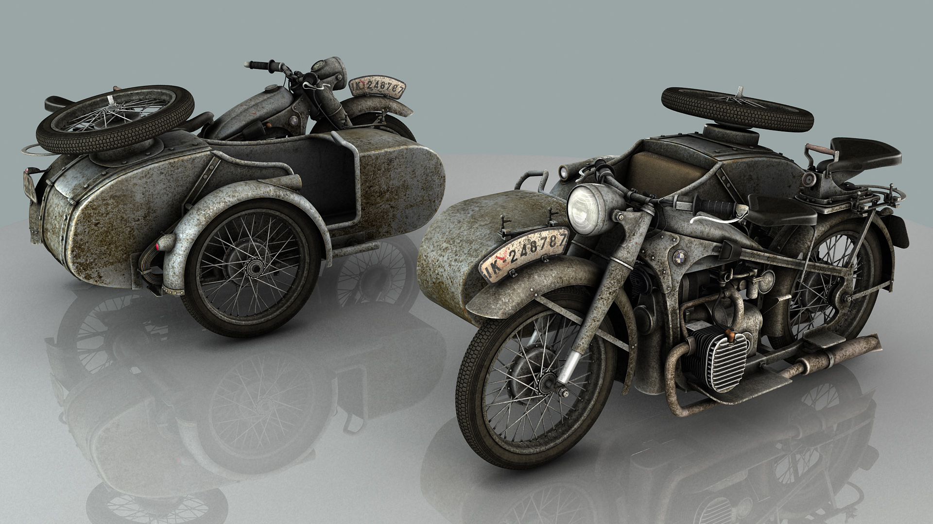 Текстурирование модели мотоцикла.