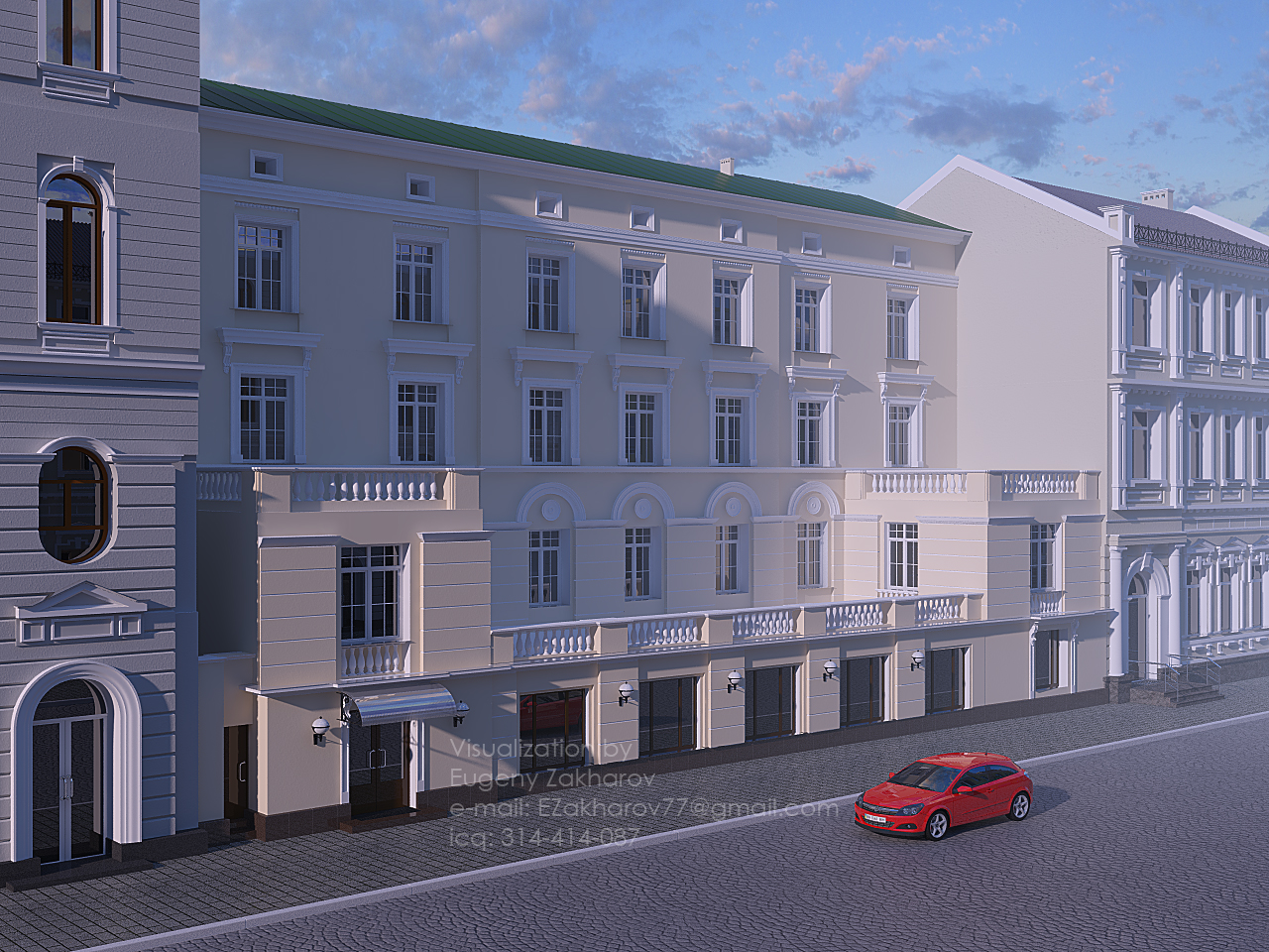 Визуализация фасада здания во Львове