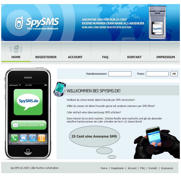 SpySMS.de смс сервис (Ger)