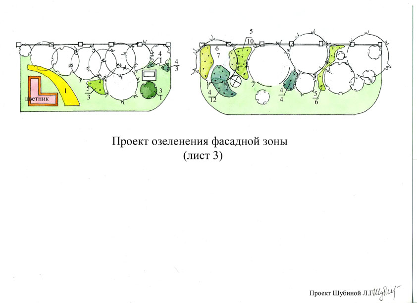 Эскизы к благоустройству фасадной зоны (Горчаково) лист 3