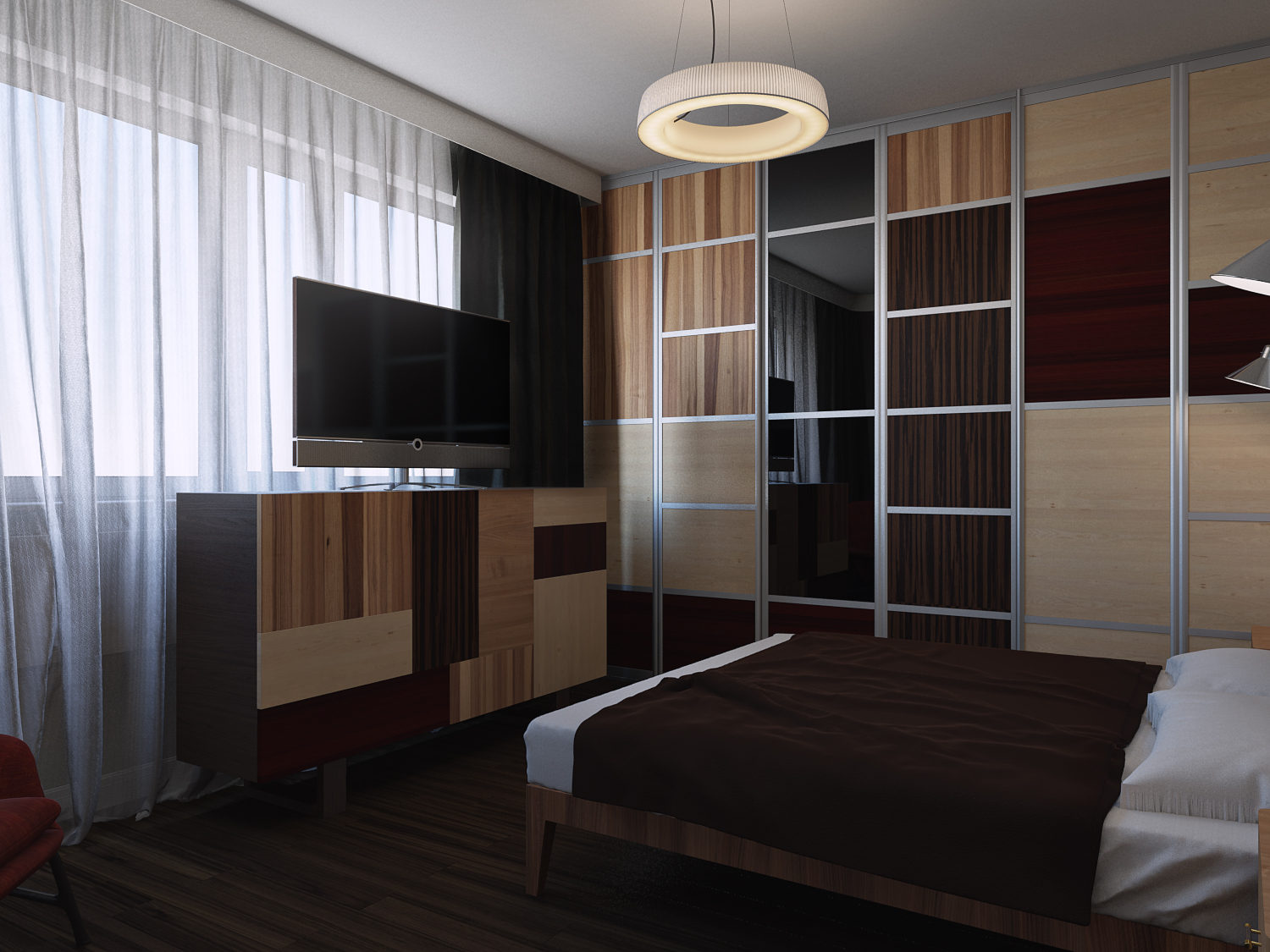 3D визуализация дизайн-проекта интерьера спальни