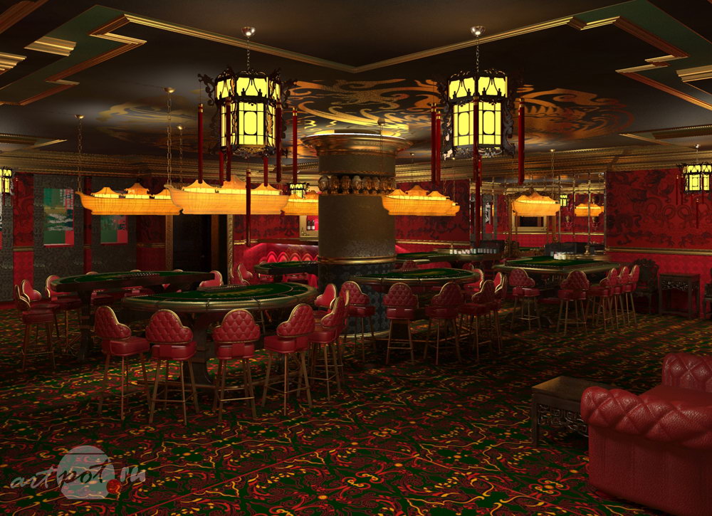 Интерьер игрового зала казино