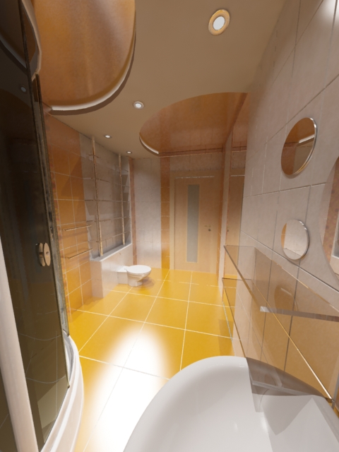 Ванная комната - желтый кафель