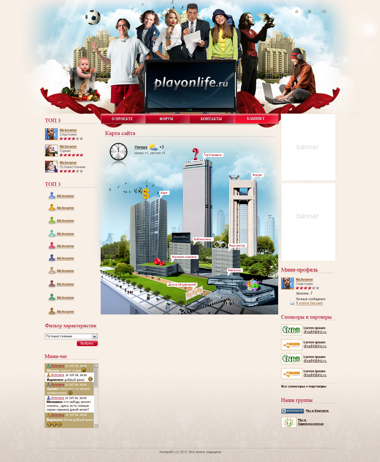 городской портал, карта сайта